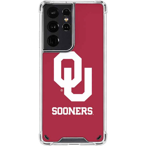 University of Oklahoma Sooners Red Galaxy S21 Ultra 5G Clear Case